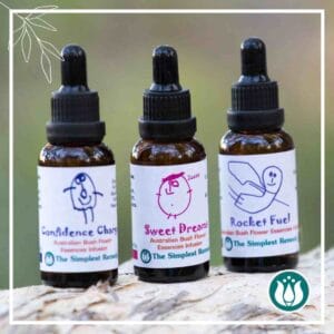 30ml bottle of Confidence Charge, Sweet Dreams, Rocket Fuel Flower Essence by The Simplest Remedy